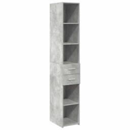 Berkfield Home Slim Storage Cabinet Concrete Grey 30x42.5x225 cm Engineered Wood - thumbnail 6