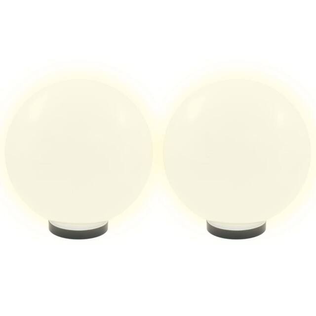 Berkfield Home LED Bowl Lamps 2 pcs Spherical 30 cm PMMA in White - image 1