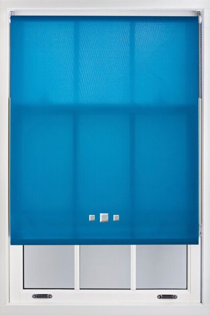 Furnished Daylight Roller Blinds with Triple Square Eyelets - Trimmable Window Shade in Teal - Size: 180 cm width x 210 cm drop - image 1