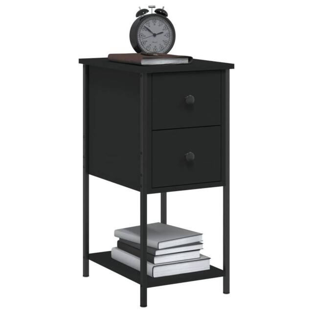 Berkfield Home Durable Bedside Cabinet Black 32x42x70 cm Engineered Wood - Size: 32 x 42 x 70 cm - image 1