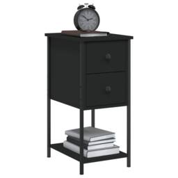 Berkfield Home Durable Bedside Cabinet Black 32x42x70 cm Engineered Wood - Size: 32 x 42 x 70 cm - thumbnail 1