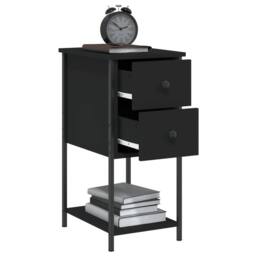 Berkfield Home Durable Bedside Cabinet Black 32x42x70 cm Engineered Wood - Size: 32 x 42 x 70 cm - thumbnail 4