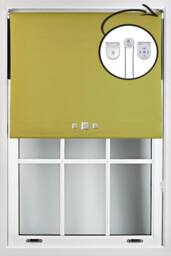 Furnished Green Blackout Roller Blinds with Triple Square Eyelets & Metal Fittings - Size: 45 cm width x 165 cm drop