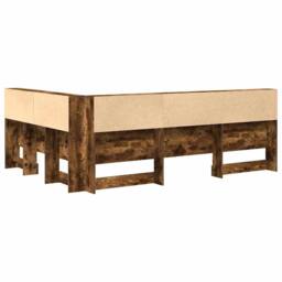 Berkfield Home Storage Headboard with Shelf Smoked oak 140 cm Engineered wood in Brown - thumbnail 8