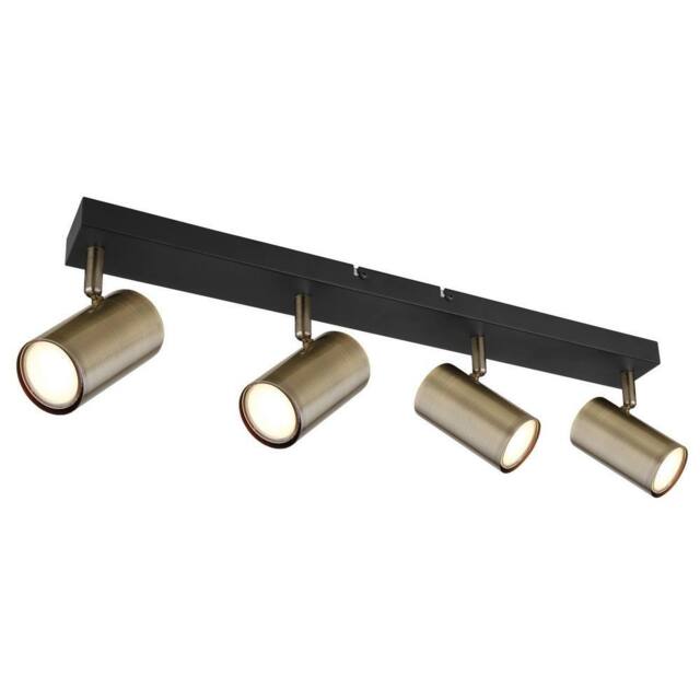 Netlighting Robby Ceiling Spotlight Bar Matt Black Gold 4x GU10 - image 1