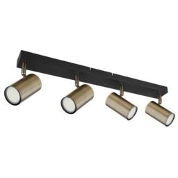 Netlighting Robby Ceiling Spotlight Bar Matt Black Gold 4x GU10 - thumbnail 2