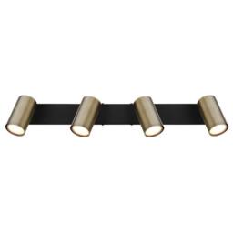 Netlighting Robby Ceiling Spotlight Bar Matt Black Gold 4x GU10 - thumbnail 3