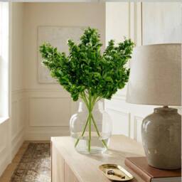 Leaf 75cm Artificial Boxwood Budding Foliage Bush Stem in Green - thumbnail 4