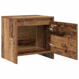 Berkfield Home Bedside Cabinet Old wood Engineered wood in Brown - thumbnail 5