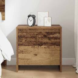Berkfield Home Bedside Cabinet Old wood Engineered wood in Brown - thumbnail 4