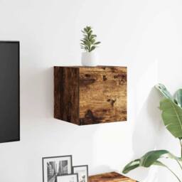 Berkfield Home Wall Mounted TV Cabinet Smoked Oak 30.5x30x30 cm in Brown - thumbnail 3