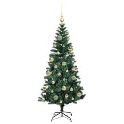Berkfield Home Artificial Pre-lit Christmas Tree Green 120 cm PVC & Metal - thumbnail 4