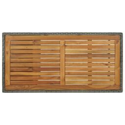 Berkfield Home Bar Table with Storage Rack Grey 120x60x110 cm Poly Rattan - Size: 120 x 60 x 110 cm - thumbnail 5