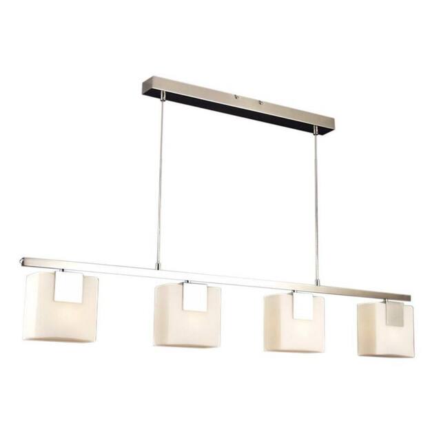 Netlighting Straight Bar Pendant Ceiling Light Satin Nickel in Grey