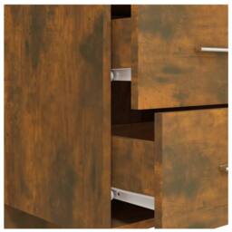 Berkfield Home Classic Bed Headboard with Cabinets Smoked Oak Engineered Wood in Brown - thumbnail 6