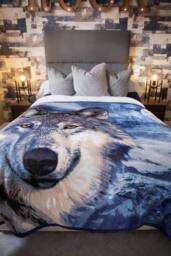 Snug City Wolves Print Fleece Blanket Animal Throw, Soft Warm Cosy Blanket Throw - Size: 150 cm × 200 cm