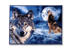 Snug City Wolves Print Fleece Blanket Animal Throw, Soft Warm Cosy Blanket Throw - Size: 150 cm × 200 cm - thumbnail 2