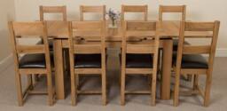 Thats Furniture Richmond 140-220cm Oak Extending Dining Table & 8 Lincoln Chairs in Brown - thumbnail 2