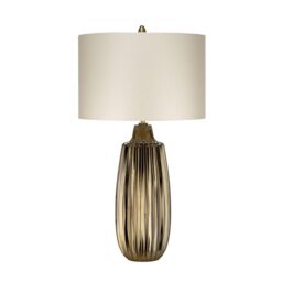 Netlighting Newham 1 Light Large Table Lamp Bronze Ceramic Pearl shade E27 in Brown - thumbnail 1