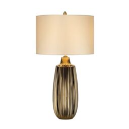 Netlighting Newham 1 Light Large Table Lamp Bronze Ceramic Pearl shade E27 in Brown - thumbnail 2