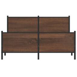 Berkfield Home Metal Bed Frame without Mattress Brown Oak 150x200 cm King Size - thumbnail 5