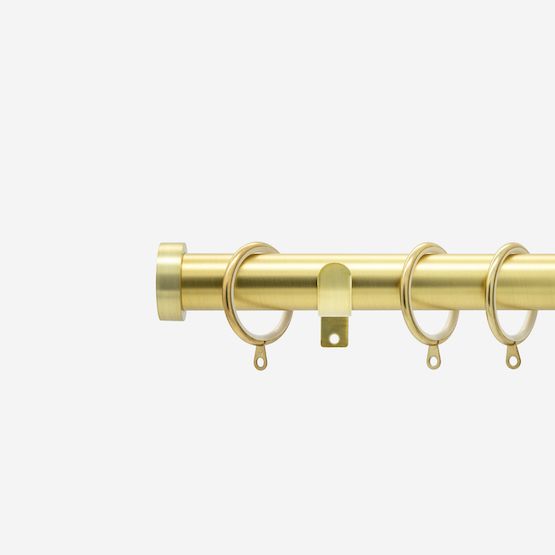 New Edge Blinds Brushed Gold 28mm Stud Fixed Length Metal Curtain Pole - Size: 75 cm - image 1