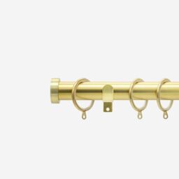 New Edge Blinds Brushed Gold 28mm Stud Fixed Length Metal Curtain Pole - Size: 75 cm - thumbnail 1