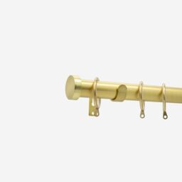 New Edge Blinds Brushed Gold 28mm Stud Fixed Length Metal Curtain Pole - Size: 75 cm - thumbnail 2