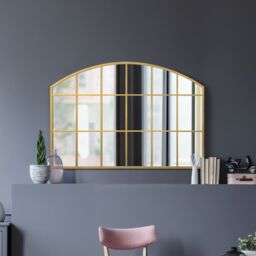 "MirrorOutlet Gold Framed Arched Wall Over Mantle Mirror 43"" X 29"" (110CM X 75CM) - Size: 1 Pack" - thumbnail 6