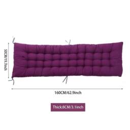 VOGREX 160x50cm Cotton Sun Lounger Cushion Outdoor Recliner Window Seat Pad in Purple - Size: 160x50 cm - thumbnail 2