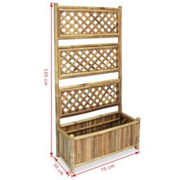 Berkfield Home Garden Raised Bed with Trellis Bamboo 70 cm in Brown - thumbnail 7
