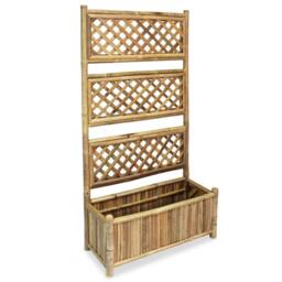 Berkfield Home Garden Raised Bed with Trellis Bamboo 70 cm in Brown - thumbnail 3