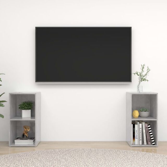 Berkfield Home TV Cabinets 2 pcs Concrete Grey 72x35x36.5 cm Engineered Wood - image 1
