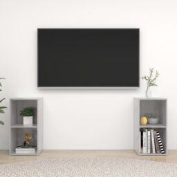 Berkfield Home TV Cabinets 2 pcs Concrete Grey 72x35x36.5 cm Engineered Wood - thumbnail 1