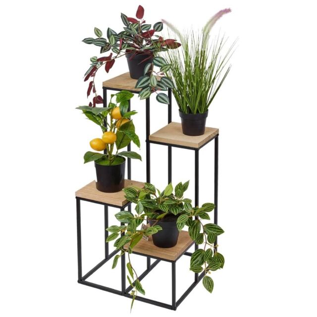 EONLION Flower Plant Pot Display Stand 4 Tier Indoor in Beige - image 1