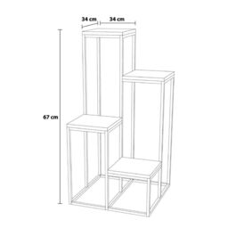 EONLION Flower Plant Pot Display Stand 4 Tier Indoor in Beige - thumbnail 2