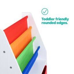 LIVIVO Children Bookcase Storage Rainbow Kids Sling Bookshelf with Toy Storage Boxes Nursery Bedroom - thumbnail 4