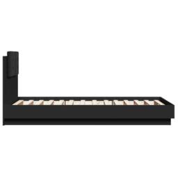 Berkfield Home Durable Bed Frame with LED without Mattress Black 75x190 cm Small - Size: Small Single - thumbnail 7