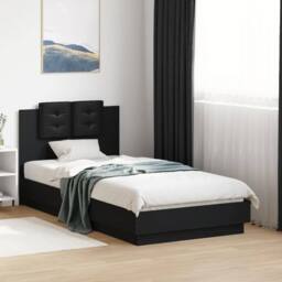 Berkfield Home Durable Bed Frame with LED without Mattress Black 75x190 cm Small - Size: Small Single - thumbnail 2