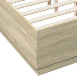 Berkfield Home Bed Frame without Mattress Sonoma Oak 120x190 cm Small Double in Light Tan - thumbnail 7
