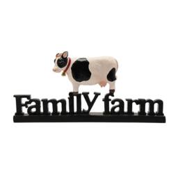 Country Living Resin Cow Family Farm in Black