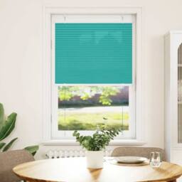 Berkfield Home Pleated Blind Petrol Green 80x100 cm Fabric Width 79.4 cm Polyester in Turquoise