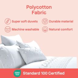 Rapport Home Papillon Polycotton Duvet Cover Set with Pillowcase in White - Size: King - thumbnail 6