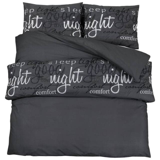 Berkfield Home Duvet Cover Set Black 140x200 cm Cotton - image 1