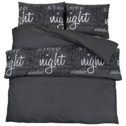 Berkfield Home Duvet Cover Set Black 140x200 cm Cotton - thumbnail 1