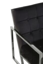 Orsina Black Velvet Arm Chair, Comfortable Armchair with Button tufting, Velvet Upholstery Lounge Chair for Home - thumbnail 5
