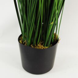 Leaf Artificial 130cm Extra Large Grass Plant with Silver Metal Plater in Green - thumbnail 4