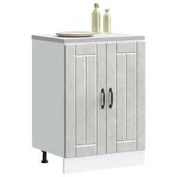 Berkfield Home Sink Base Cabinet Lucca Concrete Grey Engineered Wood - thumbnail 3