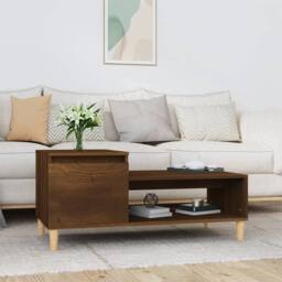 Berkfield Home Decorative Coffee Table Brown Oak 100x50x45 cm Engineered Wood - Size: 100 x 50 x 45 cm - thumbnail 2