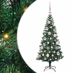 Berkfield Home Artificial Pre-lit Christmas Tree Green 120 cm PVC & Metal - thumbnail 2